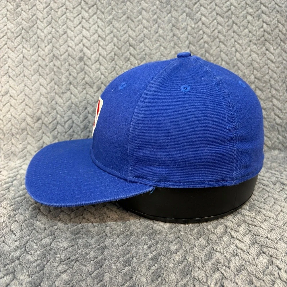 Sleefs Royal Blue USA Flag Shield Baseball Cap Hat 100% Cotton Flat Brim 1024
